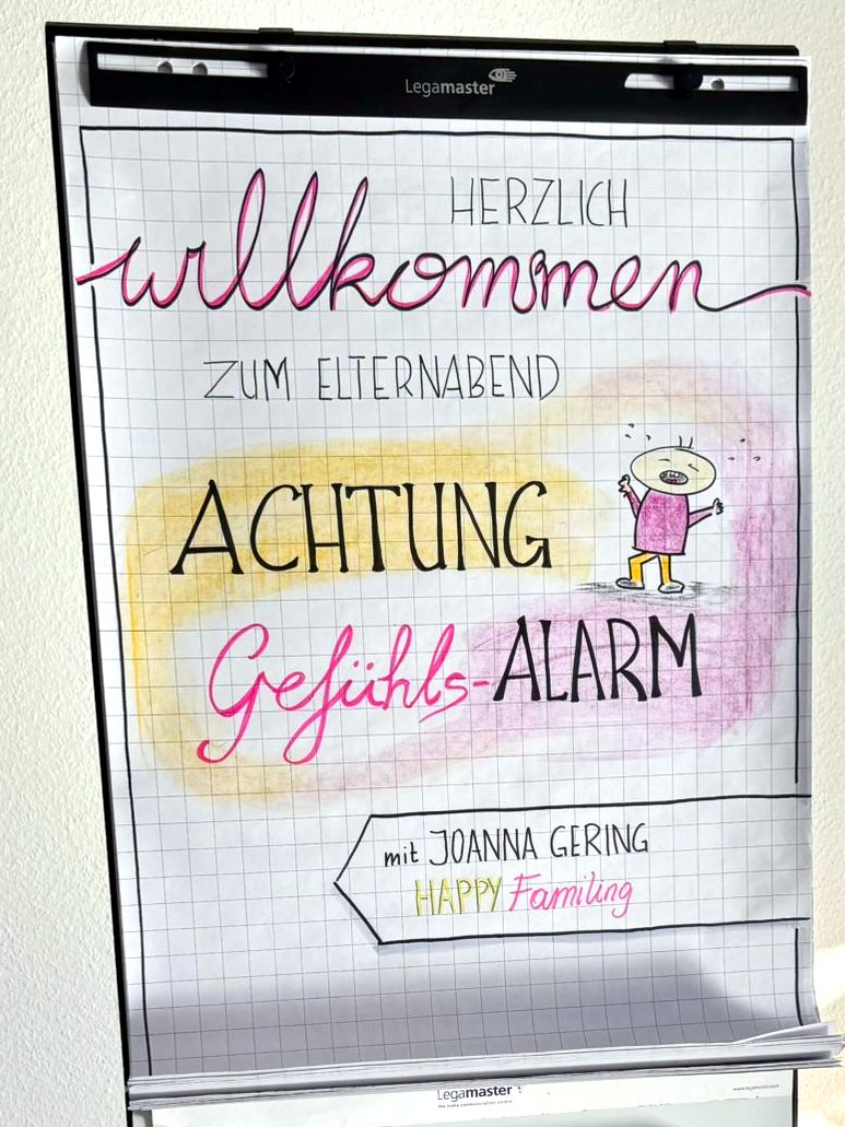 Flipchart: Herzlich willkommen zum Elternabend Achtung Gefühls-Alarm